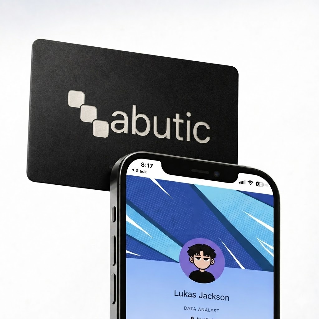Abutic NFC card — tap to share your digital profile