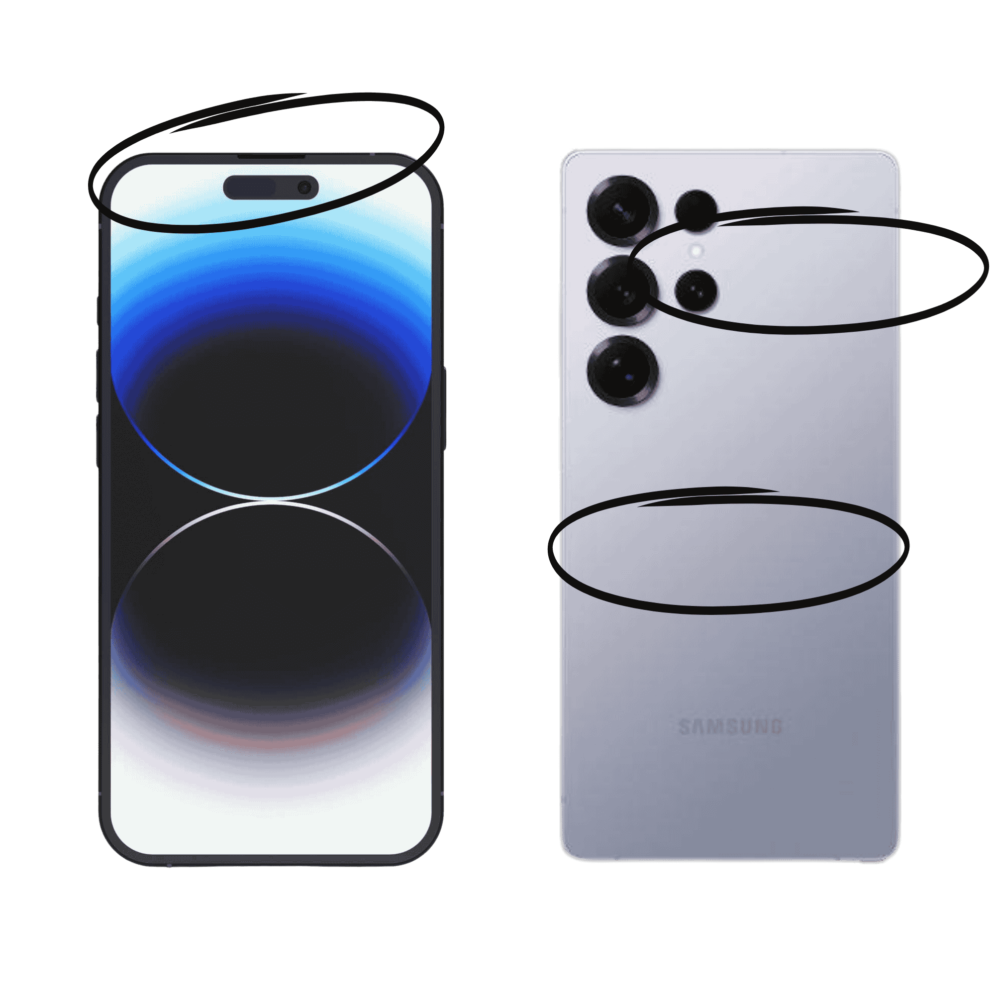 NFC reader locations on an iPhone and Android phone