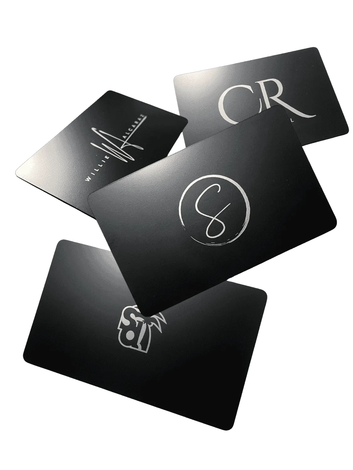 A stack of engraved steel cards