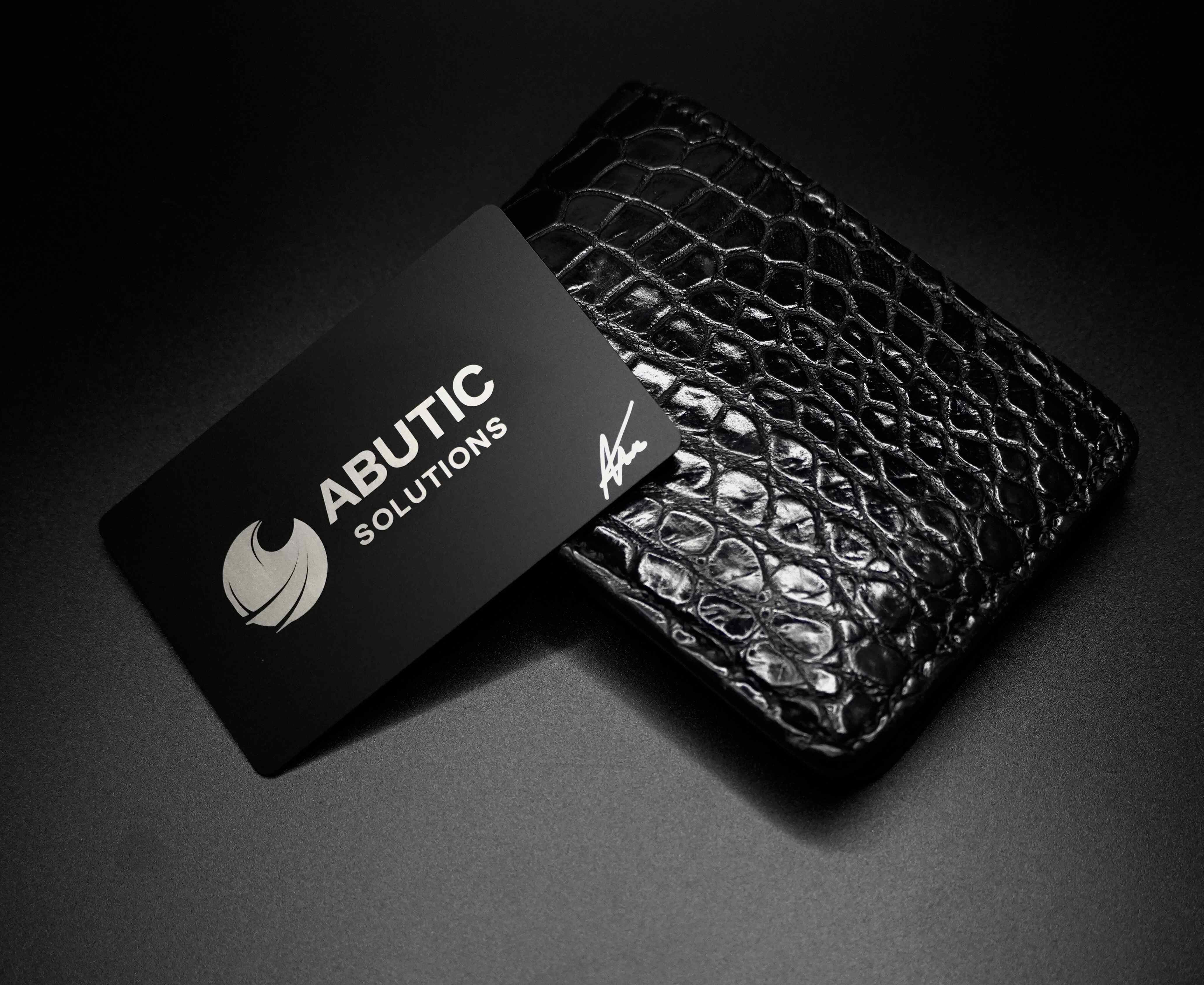 Steel card on wall
